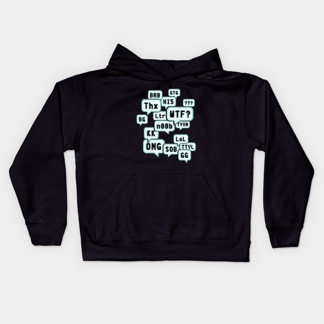 Gaming Slang Kids Hoodie by Tarasevi4